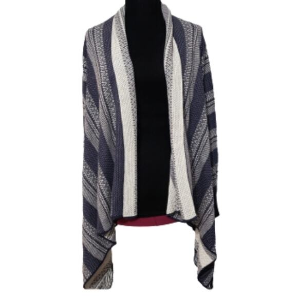 Charming Charlie Aztec Print Fringe Open Cardigan Medium - Picture 1 of 10